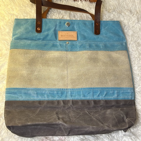 BURNBAGS USA canvas / leather tote bag - Picture 3 of 7